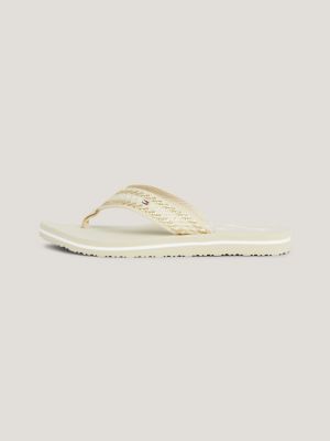 Tommy hilfiger gold deals flip flops