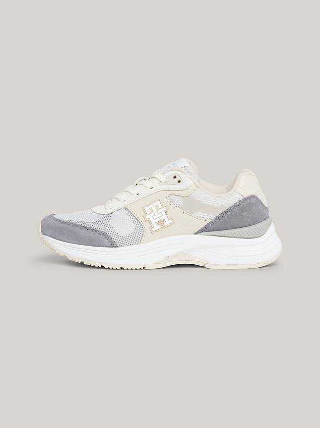 grey th modern prep suede trainers for women tommy hilfiger