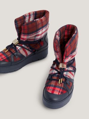 Botas de nieve con cuadros escoceses Azul Tommy Hilfiger