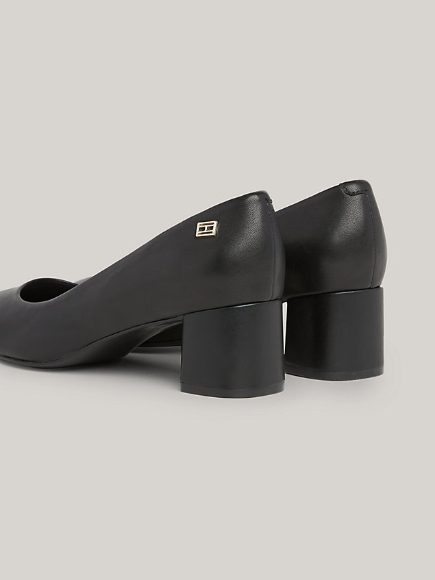 black essential block heel shoes for women tommy hilfiger