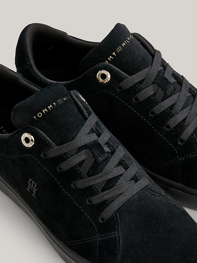 sneakers essential in camoscio black da donna tommy hilfiger