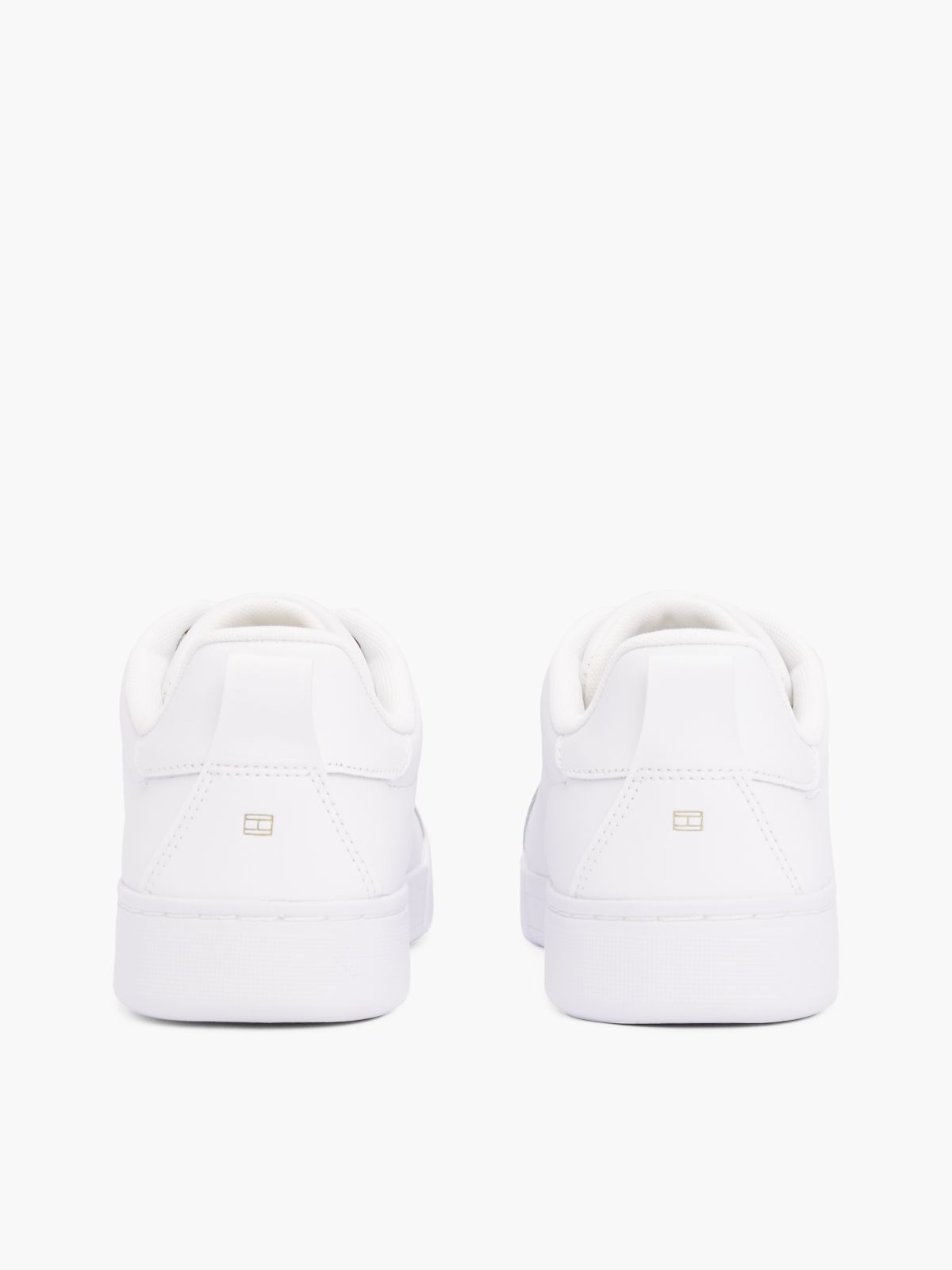 Leather Cupsole Court Trainers — White