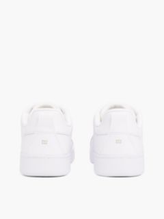 Leather Cupsole Court Trainers — White 4