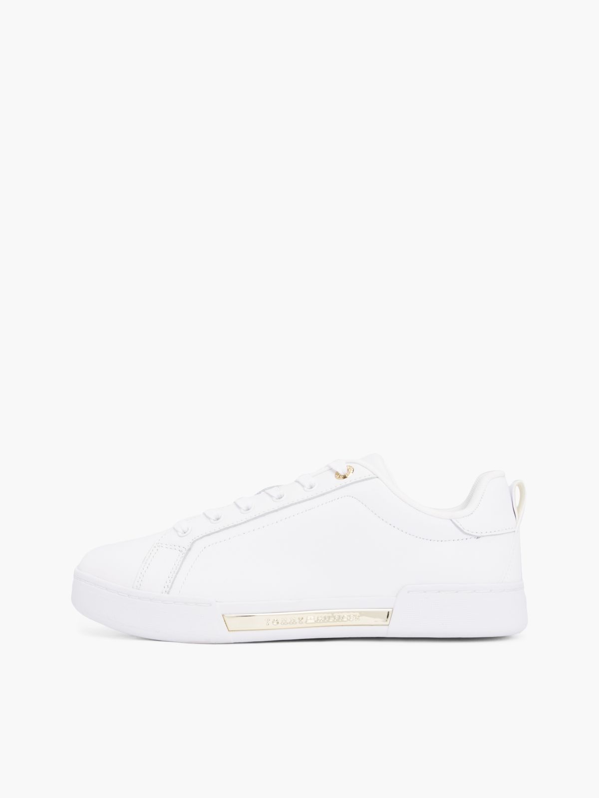 Leather Cupsole Court Trainers — White