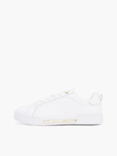 Leather Cupsole Court Trainers — White 7