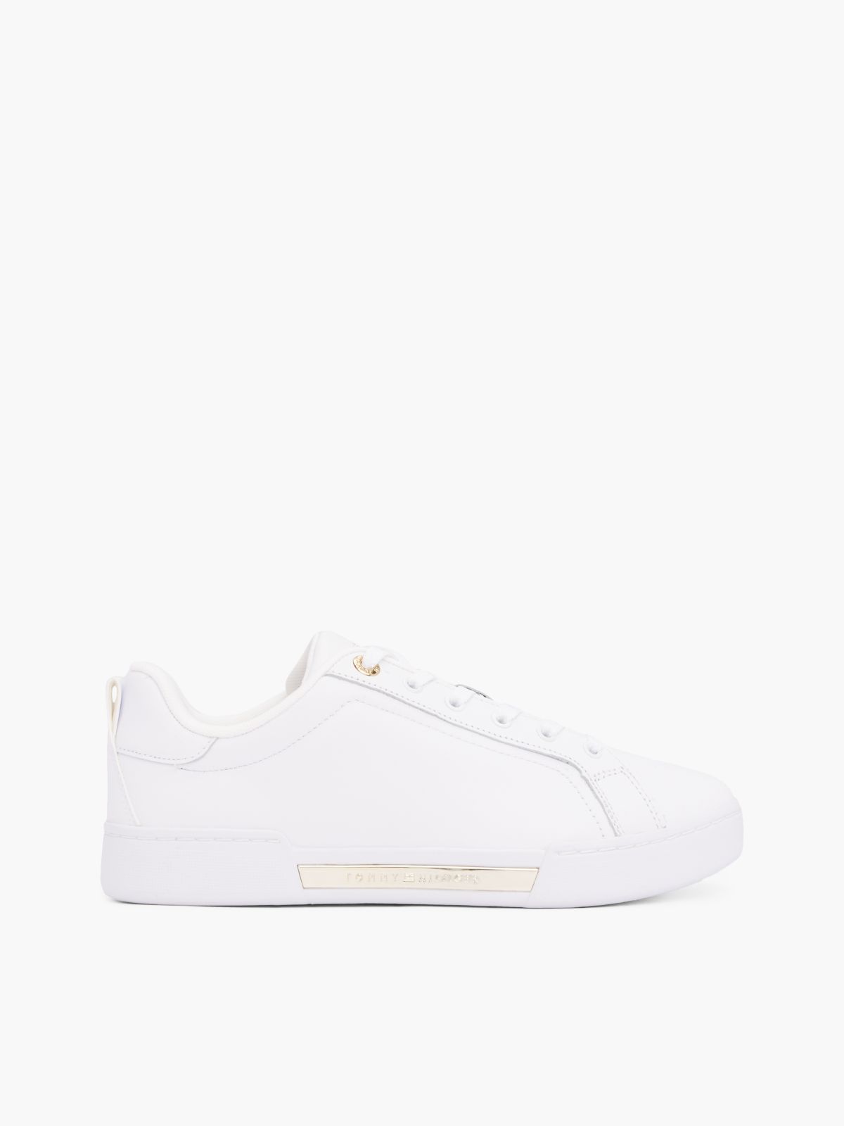 Leather Cupsole Court Trainers — White