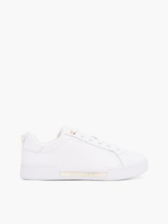 Leather Cupsole Court Trainers — White 1