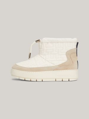 TH Monogram Suede Snow Boots