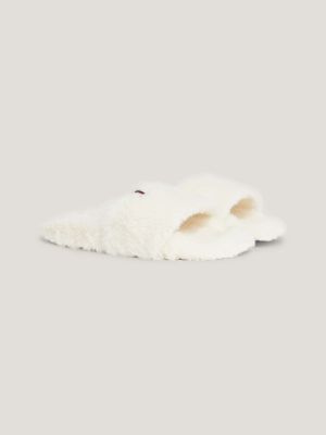 Faux Fur Slipper Slides | White | Tommy Hilfiger