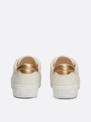 Tommy hilfiger store rose gold trainers