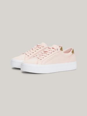 Pink cheap metallic trainers