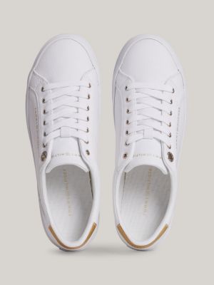 Tommy hilfiger white canvas hot sale shoes