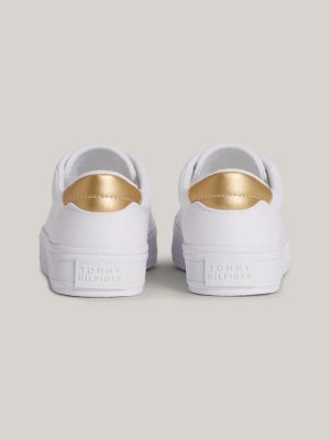 Canvas sneaker met metallic hak Wit Tommy Hilfiger