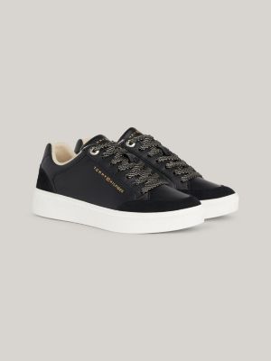 Tommy embossed on sale leather trainers