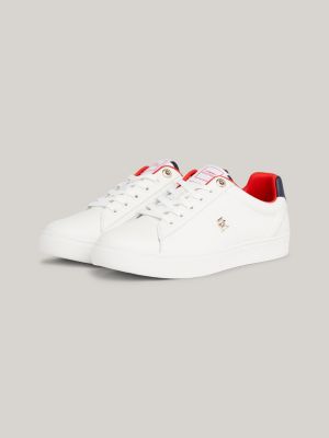 Elevated Leather Court Trainers | White | Tommy Hilfiger