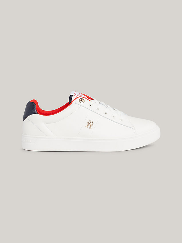sneakers sportive elevated in pelle white da donne tommy hilfiger