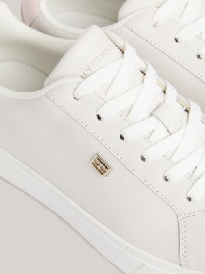 Essential Leather Cupsole Court Trainers | Grey | Tommy Hilfiger