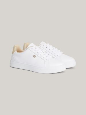 Tommy hilfiger white outlet high cleated sneaker trainers