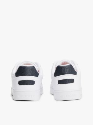 baskets en cuir à semelle cuvette blanc pour femmes tommy hilfiger