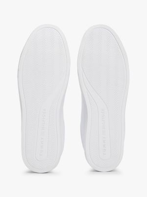 baskets en cuir à semelle cuvette blanc pour femmes tommy hilfiger