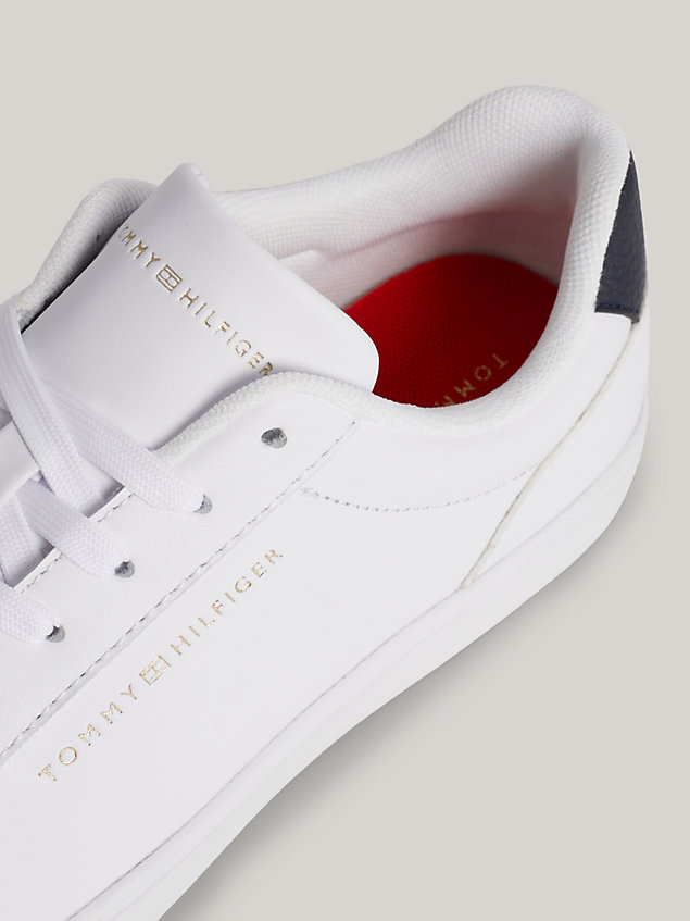 white essential leather cupsole trainers for women tommy hilfiger