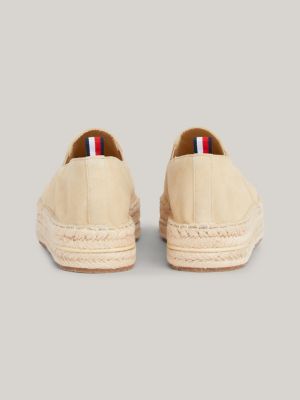 Espadrilles compensees en daim Beige Tommy Hilfiger