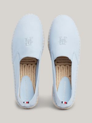 espadrillas in camoscio con suola alta blu da donne tommy hilfiger