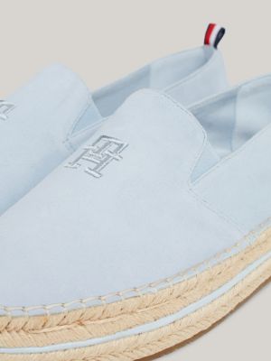 espadrillas in camoscio con suola alta blu da donne tommy hilfiger