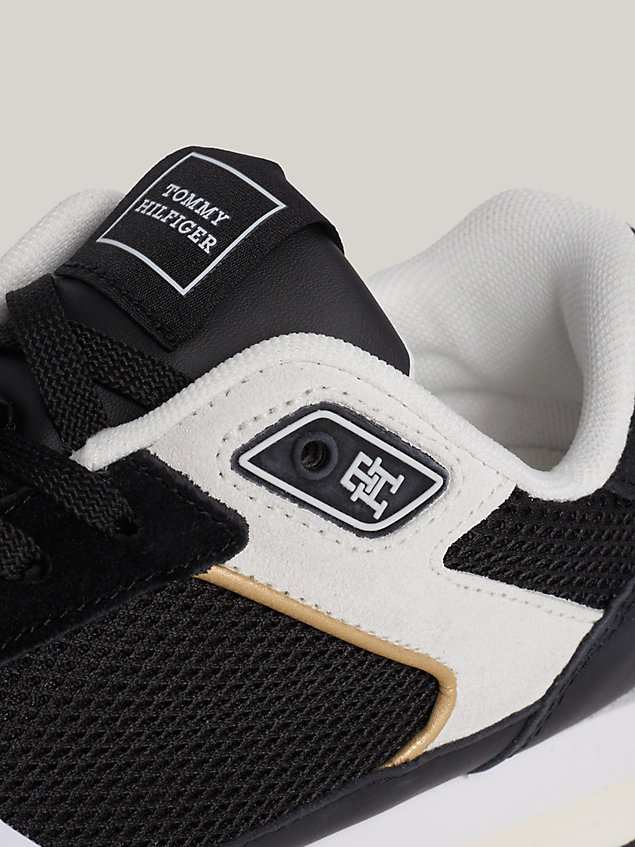 black essential elevated sneaker aus wildleder für damen - tommy hilfiger