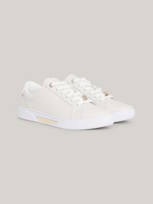 Baskets basses vernies semelle blanche noir Femme TOMMY HILFIGER à