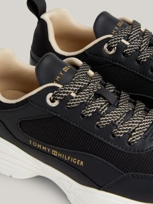 Chunky hardloopsneaker met gespikkelde veters Zwart Tommy Hilfiger