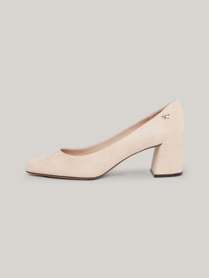 Suede Block Heel Court Shoes | Pink | Tommy Hilfiger