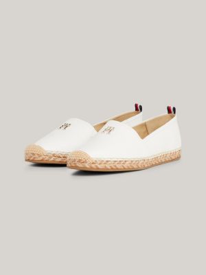 Smooth Leather Flat Espadrilles | White | Tommy Hilfiger