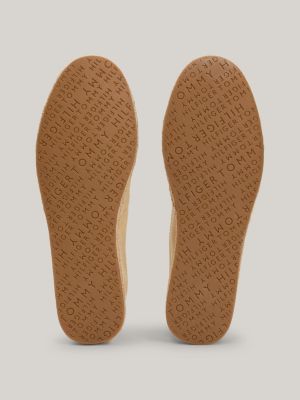 espadrillas basse con monogramma ricamato beige da donne tommy hilfiger