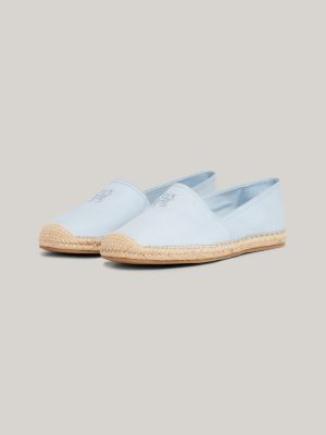blue flatform-espadrille mit stickerei für damen - tommy hilfiger