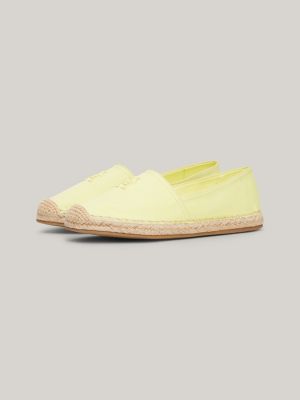 espadrillas basse con monogramma ricamato giallo da donne tommy hilfiger