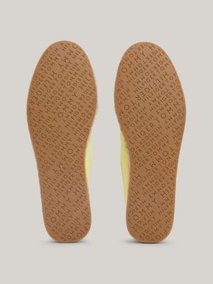 espadrillas basse con monogramma ricamato giallo da donne tommy hilfiger