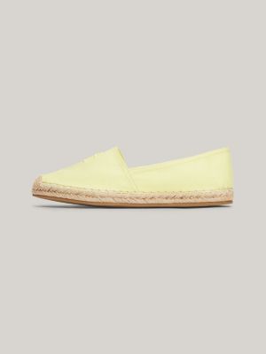 espadrillas basse con monogramma ricamato giallo da donne tommy hilfiger