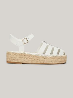 Espadrille platform sandals white on sale