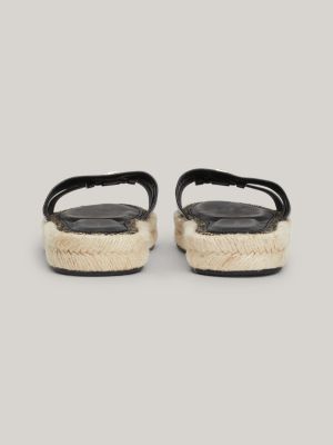 espadrillas in pelle con fascette nero da donne tommy hilfiger