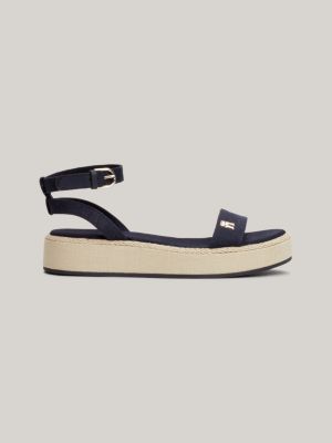 sandali in lino con suola alta blue da donne tommy hilfiger