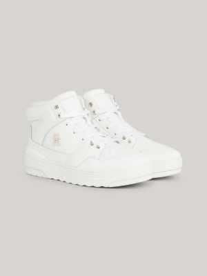 White leather hot sale high top sneakers