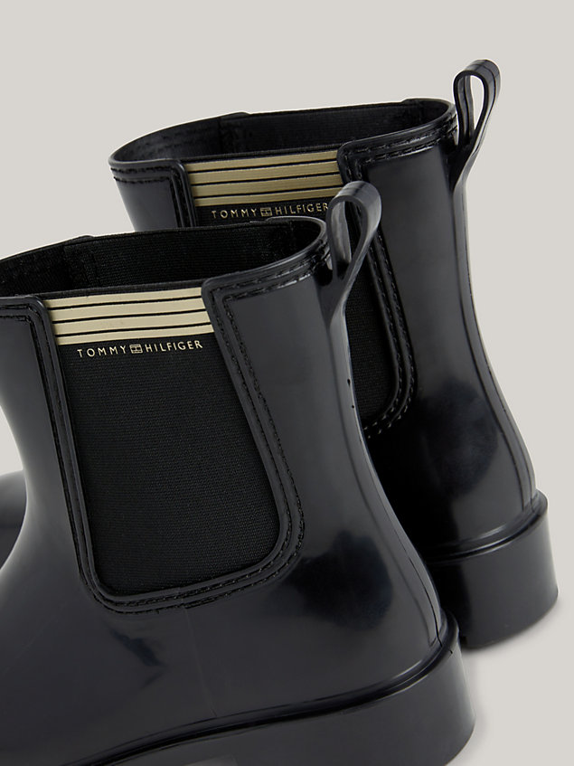 black essential cleat block heel rain boots for women tommy hilfiger