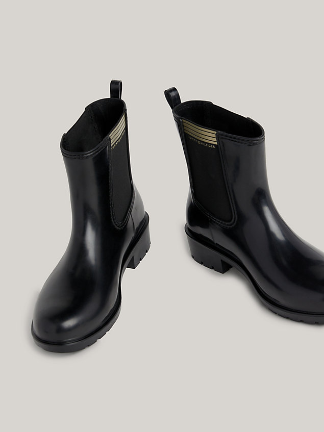 black essential cleat block heel rain boots for women tommy hilfiger