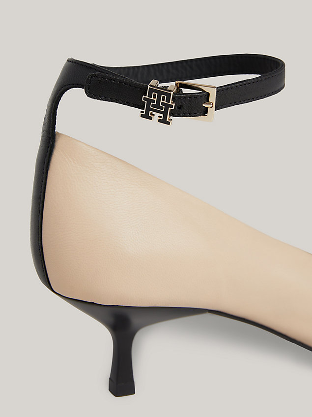 beige leather pointed toe kitten heels for women tommy hilfiger