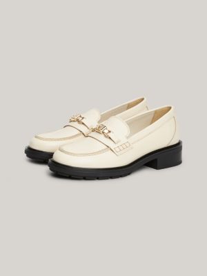 TH Monogram Leather Loafers | Beige | Tommy Hilfiger