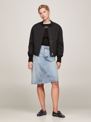 black essential loafer aus leder mit flag-emblem für damen - tommy hilfiger