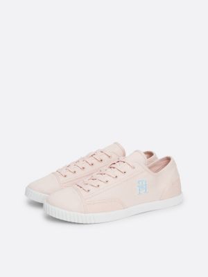 TH Monogram Comfort Canvas Trainers | Pink | Tommy Hilfiger