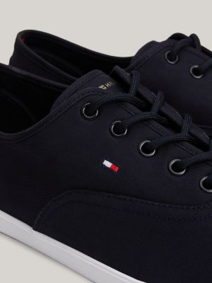 sneakers essential in tela con bandierina blu da donne tommy hilfiger