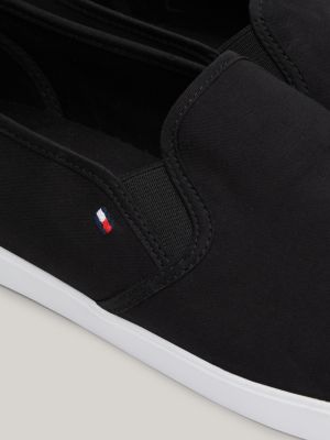 sneakers essential senza allacciatura in tela nero da donne tommy hilfiger